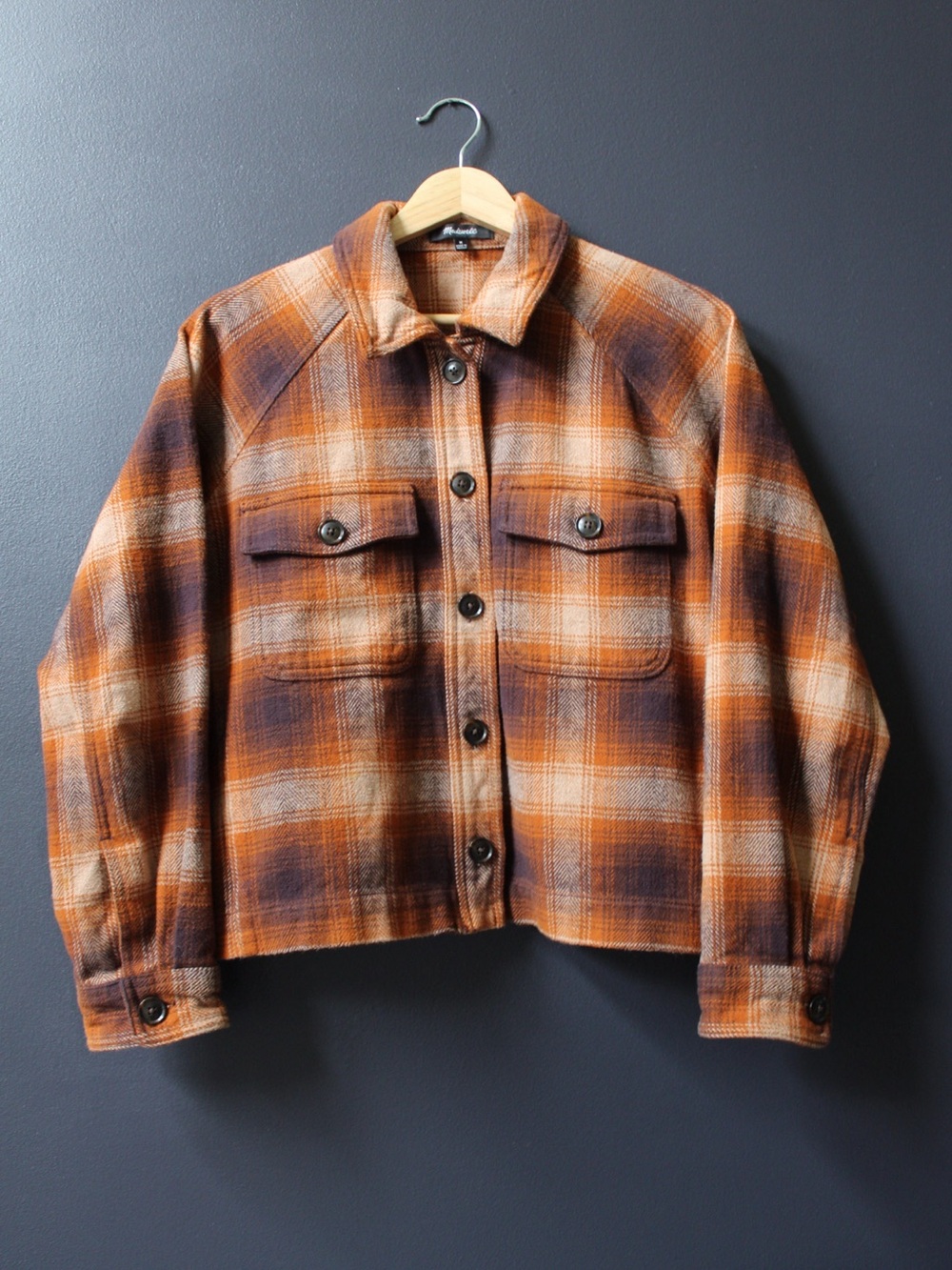 Madewell 100% Cotton Flannel Cropped Jacket size M